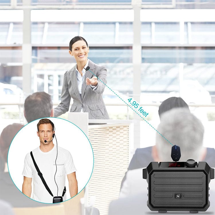 WinBridge U7 UHF Wireless Lavalier Microphone with Lapel Microphone, Headset Mic and Stand Mic
