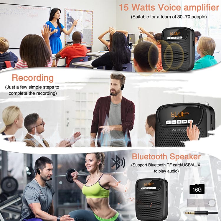 WinBridge S278 Portable Loudspeaker  Voice Amplifier  with Wireless Microphone