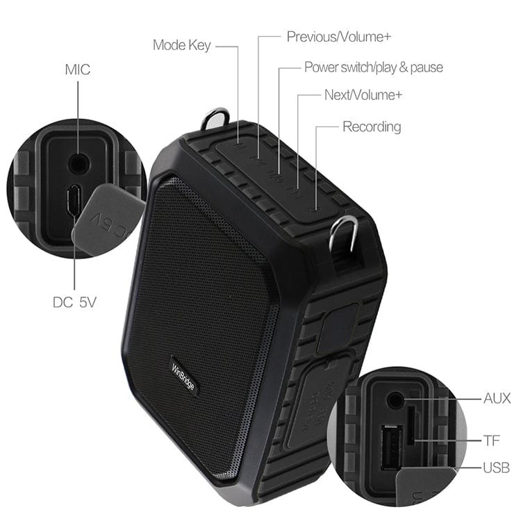 WinBridge M800 Portable Voice Amplifier With UHF Microphone Headset Wireless 18W