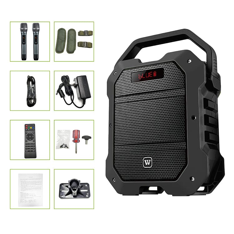 WinBridge K10 Portable PA System  With 2 Wireless Handheld Mic 80W