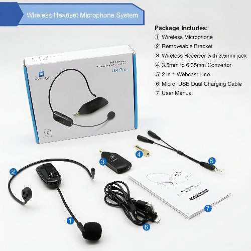 WinBridge  U8 Pro Multifunctional Wireless Microphone Headset