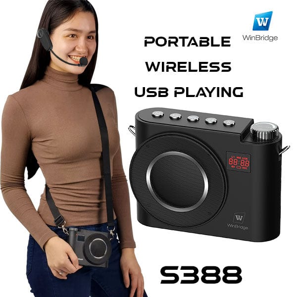 WinBridge S388 Rechargeable Bluetooth with Wireless Headset Microphone 20 Watt for Teachers