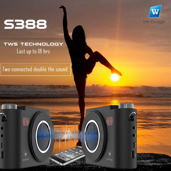 WinBridge S388 Rechargeable Bluetooth with Wireless Headset Microphone 20 Watt for Teachers