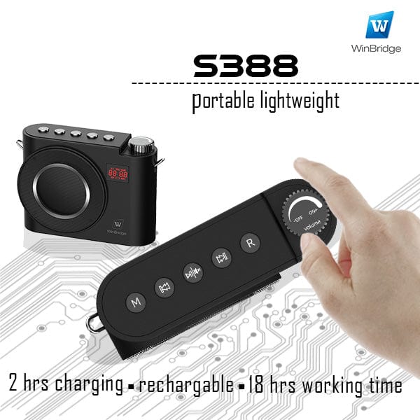 WinBridge S388 Rechargeable Bluetooth with Wireless Headset Microphone 20 Watt for Teachers