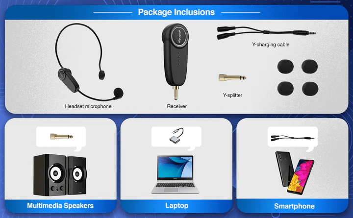 WinBridge S10 UHF Wireless Microphone for S388 Wireless Voice Amplifier