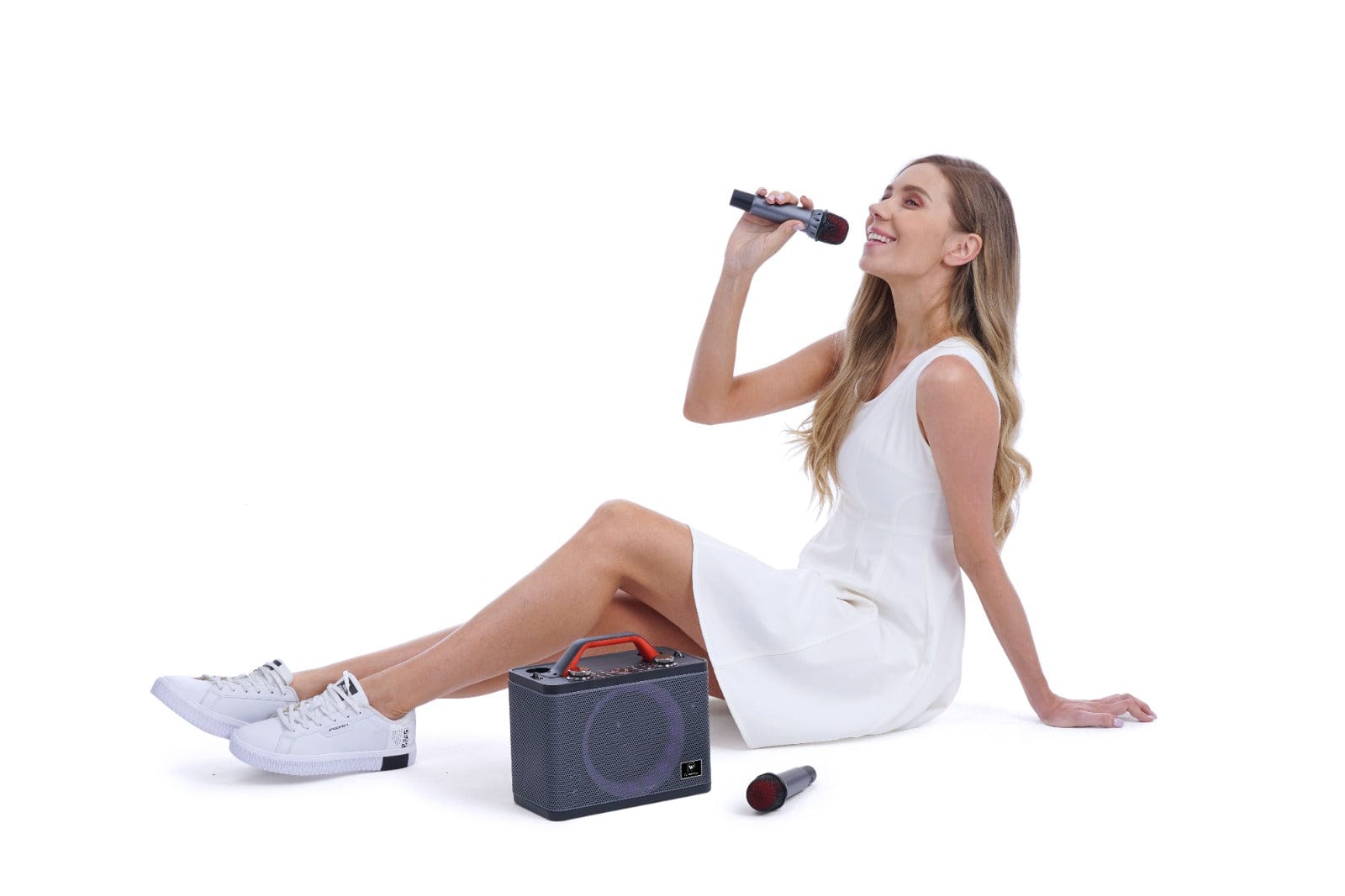 WinBridge T8 Ultra-Portable Karaoke Speaker with Dual Wireless Bluetooth wireless Microphones