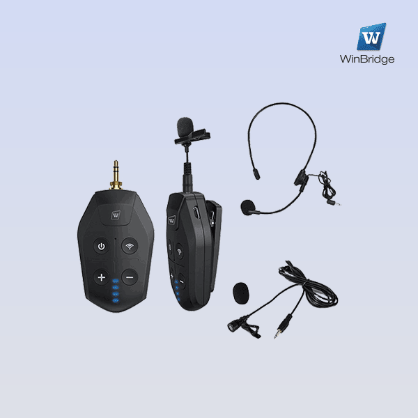 WinBridge U7 UHF Wireless Lavalier Microphone with Lapel Microphone, Headset Mic and Stand Mic